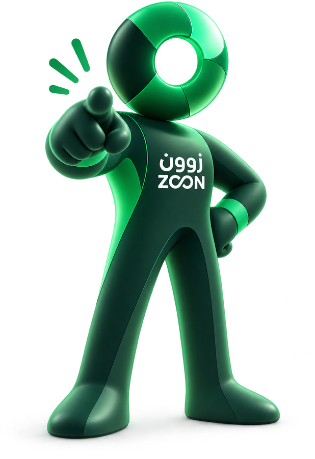مساعد زوون بجانب صناديق توصيل ورمز 0% عمولة